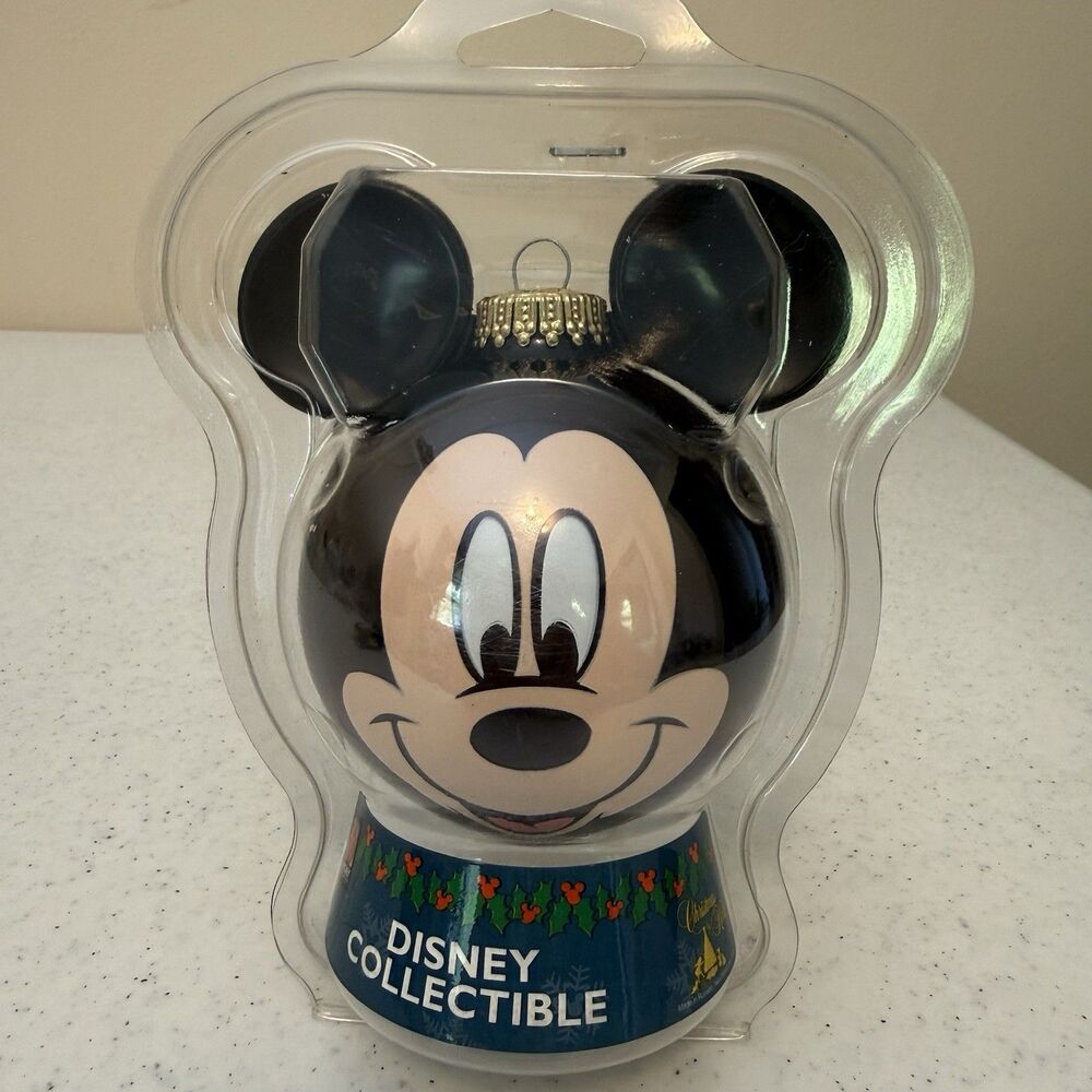 Vintage The Spirit of Christmas Mickey Mouse Disney Ornament glass ball